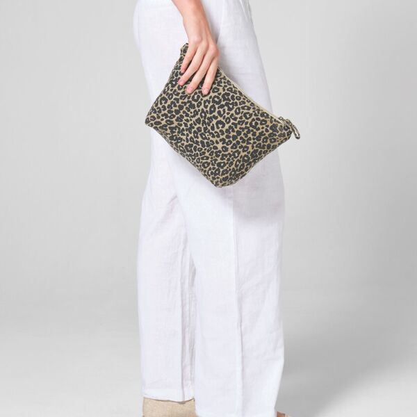 Leopard print canvas accessory bag Thumbnail